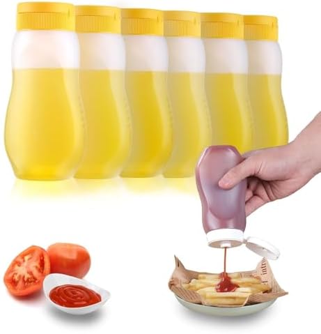 KLEYE Squeeze Bottles Pack of 5 500ml with Flip Cap