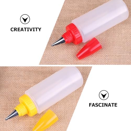 4pcs4 Sets Clear Condiment Squeeze Bottles for Cake Icing Piping