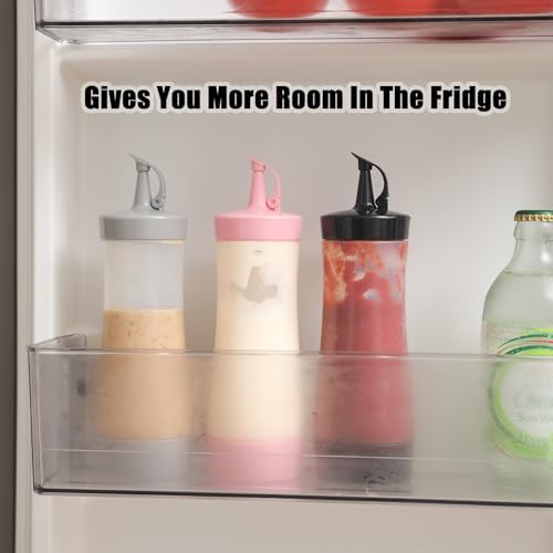 Qiuhome Condiment Squeeze Bottles 8 Pack Gray 12 oz