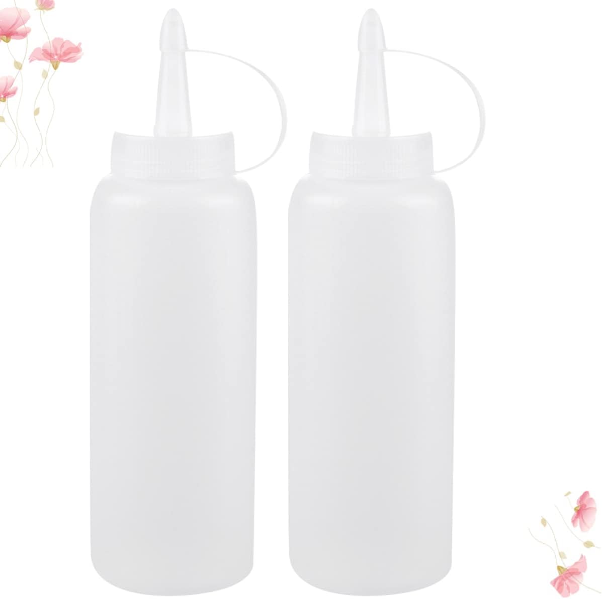 CIYODO 24 oz Condiment Squeeze Bottles 2 Pack Reusable Kitchen Set