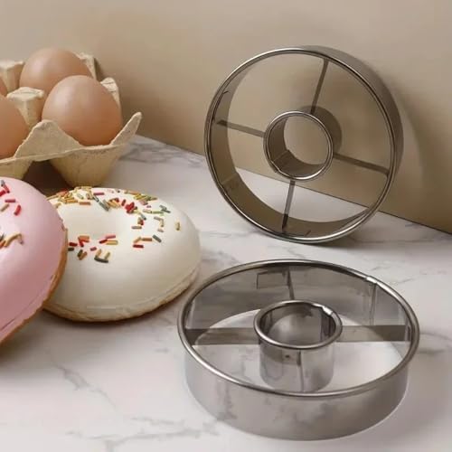 Stainless Steel Donut Cutter with Cookie and Cake Cutting Features