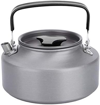 Fdit 11L Aluminum Teapot for Camping Hiking Kitchen Black Handle