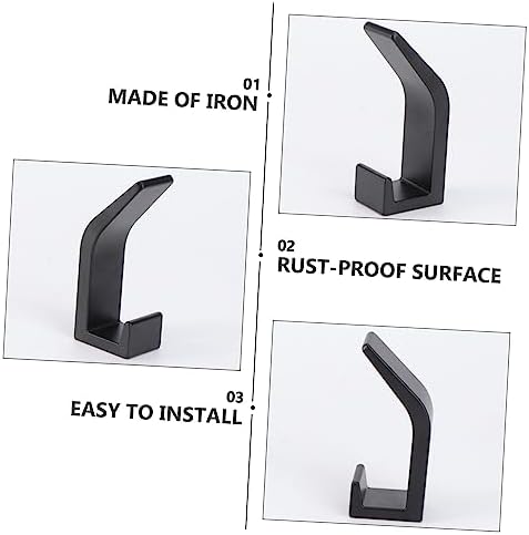 Cabilock 5PCS Black Metal Wall Hooks