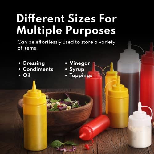 New Star Foodservice 26580 Plastic Squeeze Bottles Pack of 6