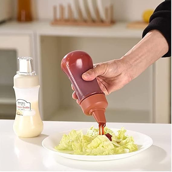 Red 5 Holes Condiment Dispenser Squeeze Bottle