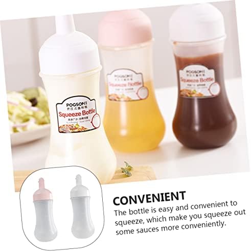 GRIRIW 2 Pack Condiment Squeeze Bottles Leakproof with Scale