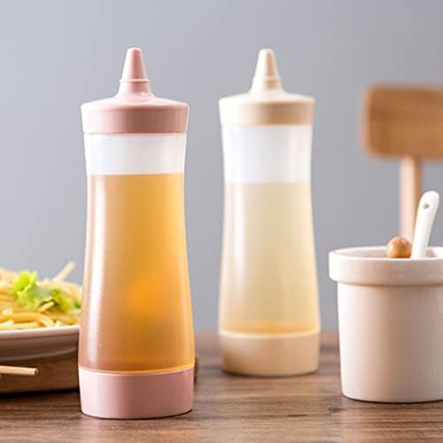 COLLBATH Reusable Pink Condiment Squeeze Bottles 2 Pcs