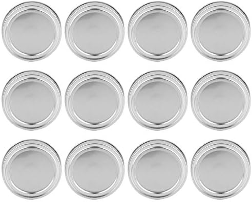 AUNMAS 12pcs Glass Jar Lid with Stainless Steel Sealing