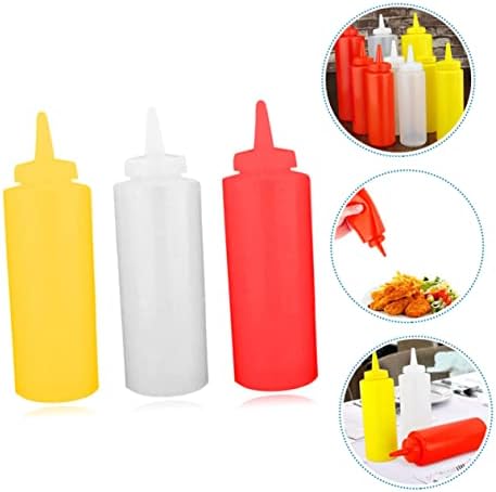 HOLIDYOYO 3pcs Reusable Condiment Squeeze Bottles Set