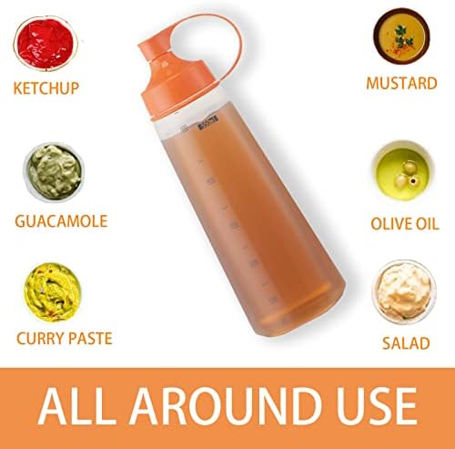 TOCKONIMN 2pcs 18oz Condiment Squeeze Bottles with Red Cap and Funnel