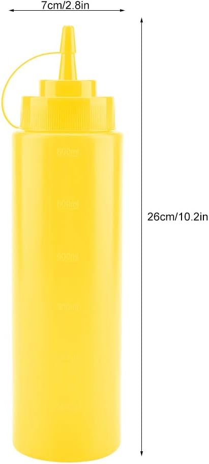 Condiment Squeeze Bottles 720ml 10pcs Plastic PE with Narrow Nozzle