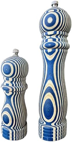 Island Bamboo Pakkawood Pepper Mill Set Blue