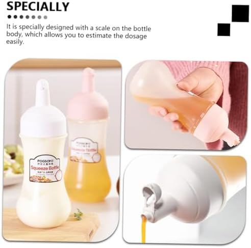 BESTOYARD 2Pcs 350ml Squeeze Bottles for Ketchup Jam and Salad Dressing