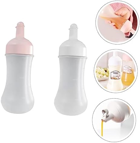 BESTOYARD 2Pcs 350ml Squeeze Bottles for Ketchup Jam and Salad Dressing