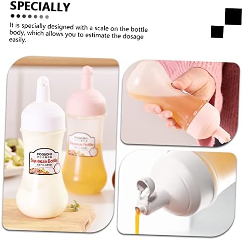 Cabilock 2Pcs 350ml Sauce Squeeze Bottles for Ketchup and BBQ