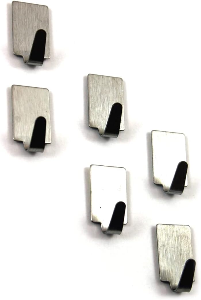 PRETYZOOM 36pcs Adhesive Stainless Steel Hooks for Wall Towel Rack No Drilling