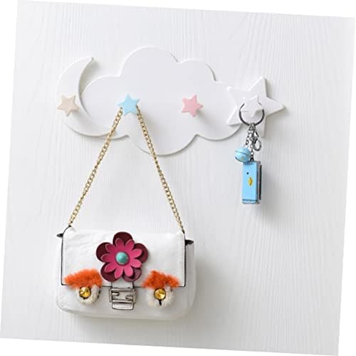 Ciieeo 2pcs Cloud Moon Adhesive Hooks for Keys Bags Hats
