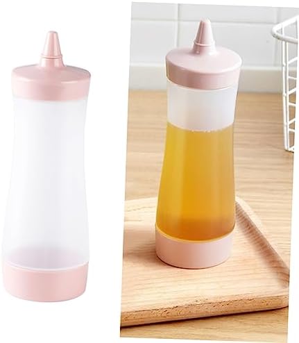 HOLIDYOYO 6 Pcs Reusable Condiment Squeeze Bottles with Lids - Pink