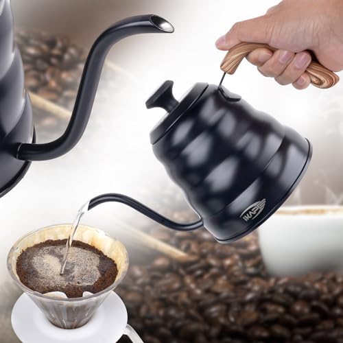 IKAPE Gooseneck Coffee Kettle 40oz with Thermometer