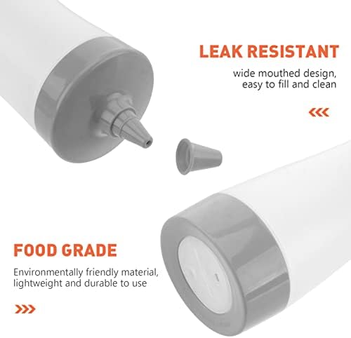 DOITOOL 3Pcs Plastic Squeeze Bottles with Grey Tip Cap