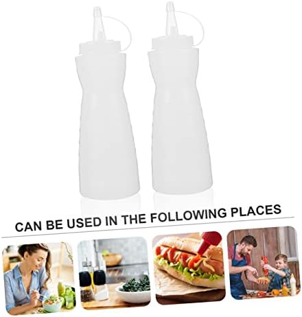 2Pcs Condiment Squeeze Bottle 400ml with Nozzle