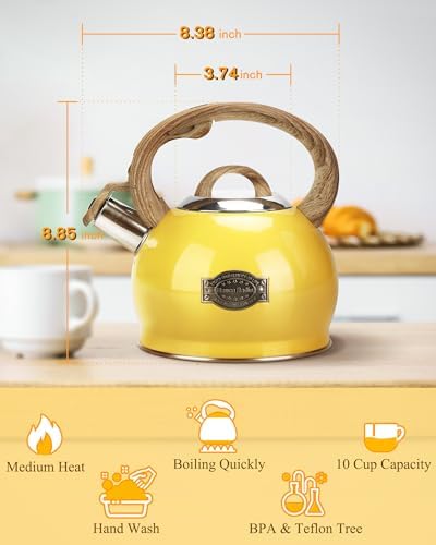 Hauce Radio 21 Quart Stovetop Tea Kettle with Whistle
