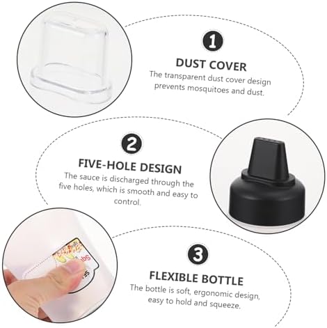Garneck 5-Hole Refillable Condiment Squeeze Bottle