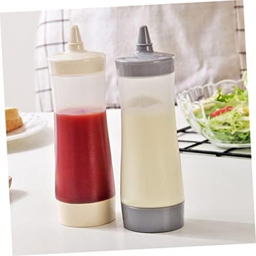 9 Pcs Condiment Bottle Squeeze Bottles with Lid Pink Reusable