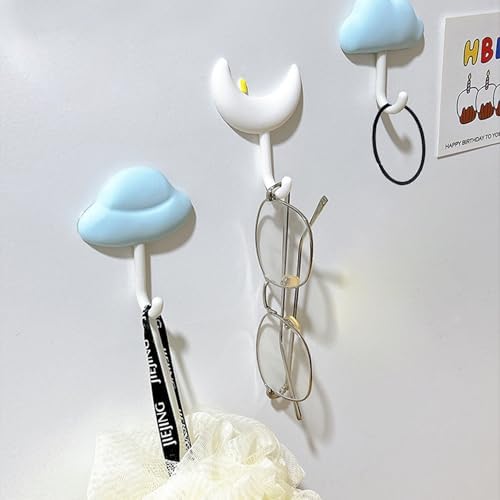 Tizee 6Pcs Moon Cloud Wall Hooks Key Holder