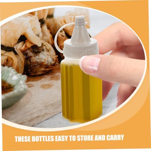 Reusable Sauce Dispenser Bottles Mini Squeeze Bottles for Salad Dressing and Oils