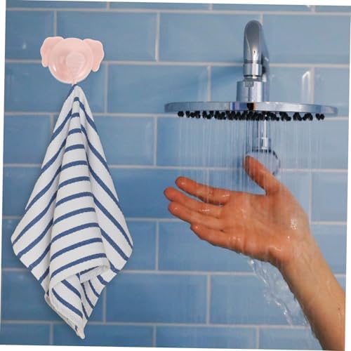PRETYZOOM 4pcs Cartoon Elephant Suction Cup Hooks No Drill Removable 1