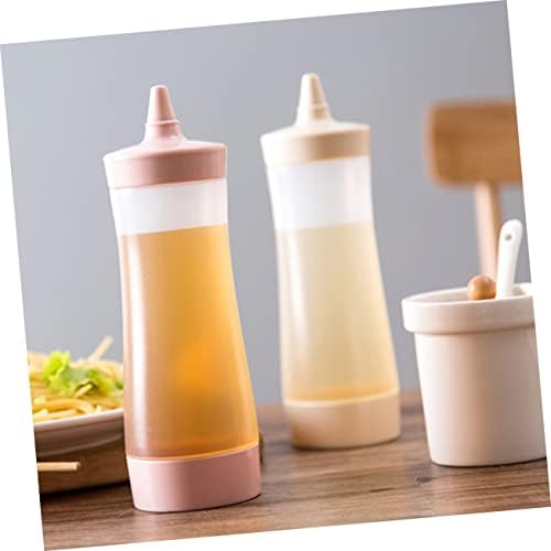 IMIKEYA 350ml Translucent Condiment Squeeze Bottle