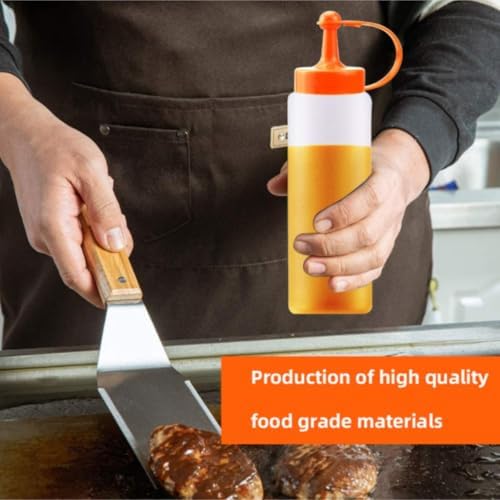 KLEYE 5PCS Red Condiment Squeeze Bottles