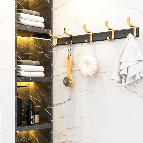 BAHELS 60cm Black Gold Aluminum Coat Hook Rack