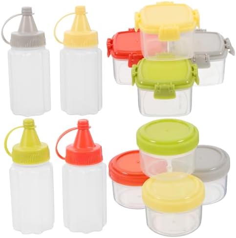 12pcs Mini Condiment Squeeze Bottles Set for Ketchup Salad Dressing and Seasonings
