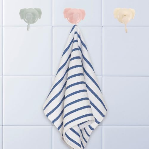 ABOOFAN 4pcs Cartoon Elephant Suction Cup Hooks for Bathroom Kitchen