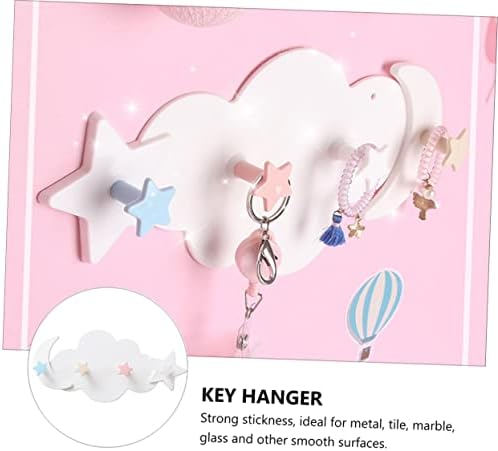 PENIKOKO 2pcs Star Moon Wall Hooks Adhesive Decor