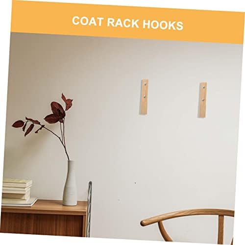 IMIKEYA 2PCS Wooden Wall Hooks for Coat and Towel
