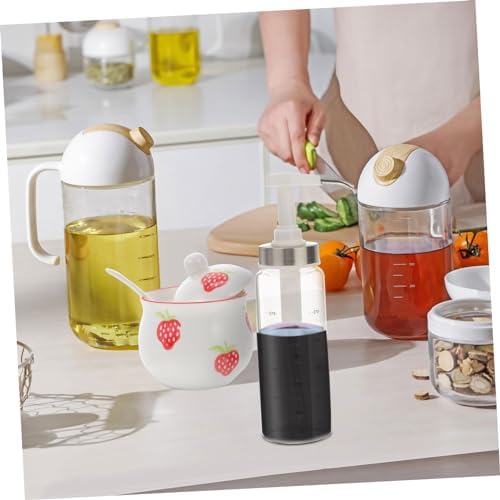 CIYODO 300ml Glass Sauce Press Bottle with Spring Lid