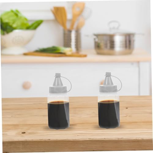 4pcs PP Dark Grey Condiment Squeeze Bottles