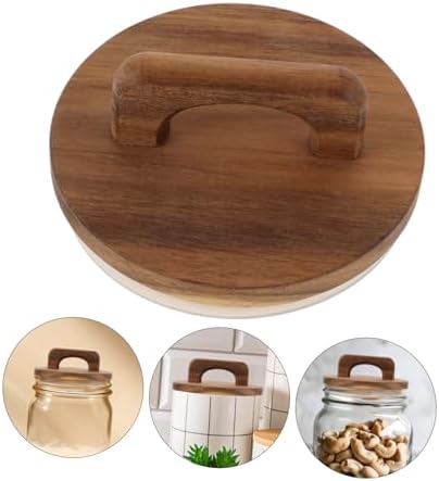 SHOWERORO Reusable Wood Mason Jar Lid with Silicone Seal