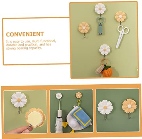 Ciieeo 8 Pcs Daisy Wall Key Holder Hooks