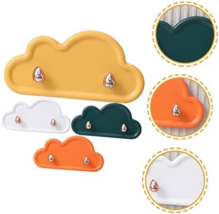 Cloud Shaped Adhesive Wall Hooks 4Pcs Durable Towel Hangers