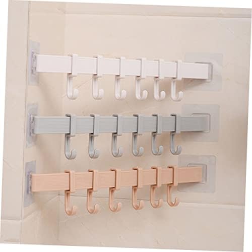 STOBOK 3Pcs Sticky Hook Rack for Bathroom and Kitchen