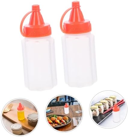 BEBEMOKO Red Condiment Squeeze Bottles Set of 4