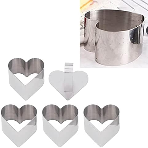 PerGar 4Pcs Heart Shaped Cake Ring Molds Set