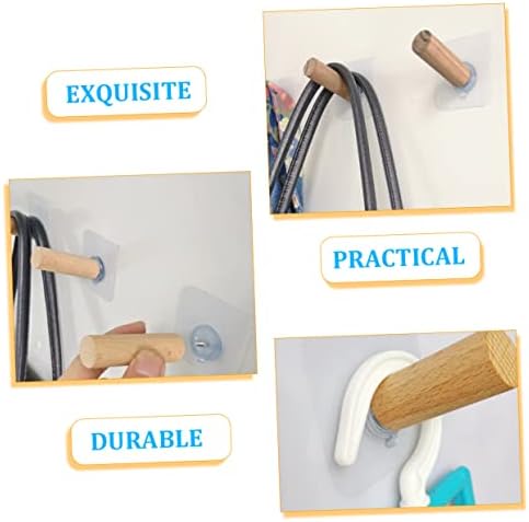 HOOTNEE 6pcs Extra Long Self-Adhesive Wall Hooks