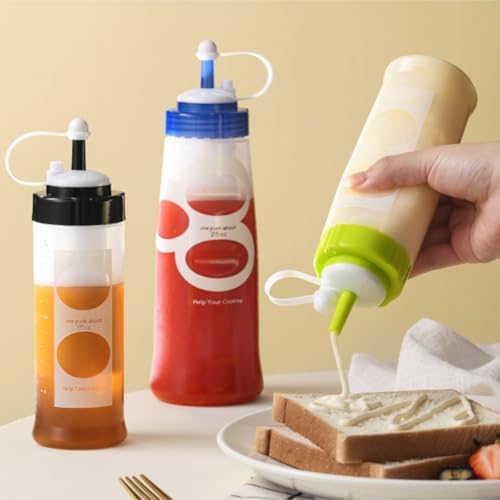 KLEYE 5-Pack Squeeze Bottles for Sauces Green 350ml