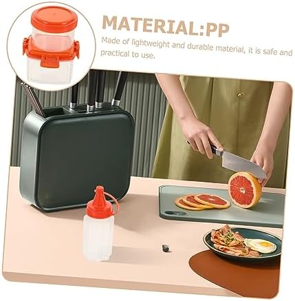 DECHOUS 2 Sets Condiment Bottles with Lids for Kitchen Storage 1