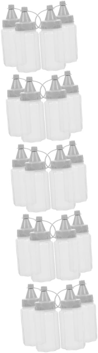 NAMOARLY 20 Pcs Dark Grey PP Condiment Squeeze Bottles
